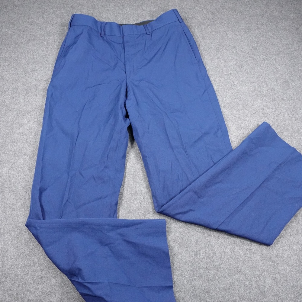 Bremen-Bowdon  Sky Blue Poly Wool Gabardine Dress Trousers 32R DLA 8405-01-280